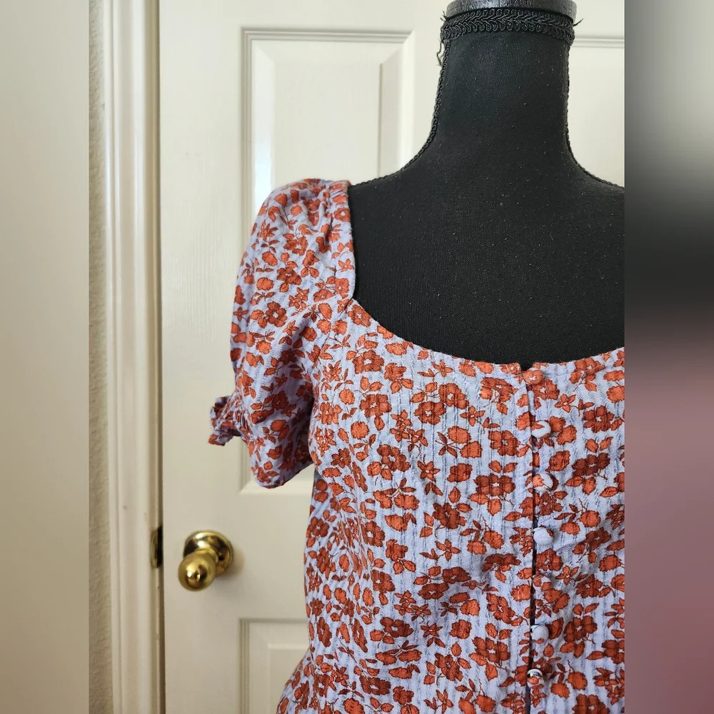 Madewell Floral Puff Sleeve Top 0
